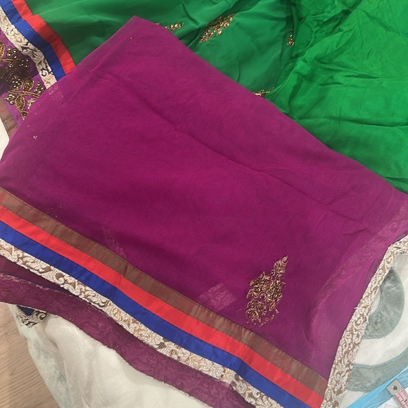 CUSTOM GREEN INDIAN CHURIDAAR PAJAMI SUIT - Picture 7 of 9